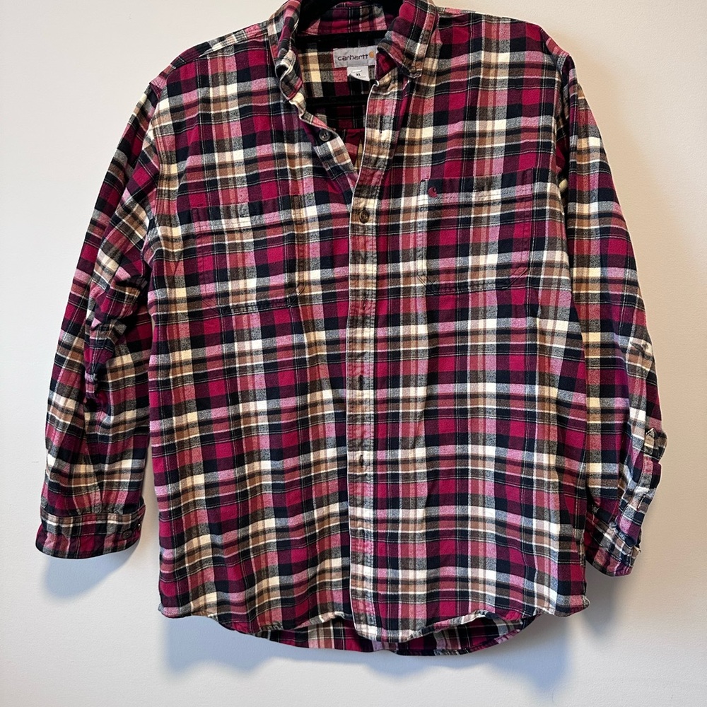 Men's Carhartt Plaid Flannel - Red and Black